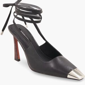 BCBGMaxAzria Black Heels with Silver Toe Cap